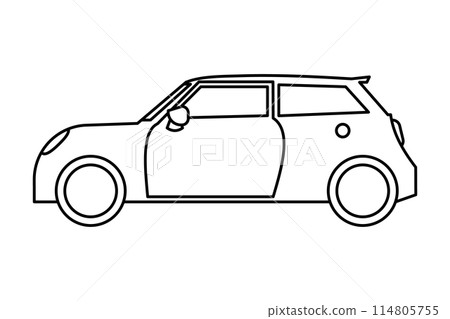 Automobile line drawing illustration_Minicar 114805755