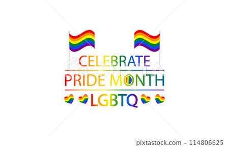 Proud and Bold Celebrating 2024 Pride Month with LGBTQ Text and Flag Proud and Bold Celebrating 2024 Pride Month with LGBTQ Text and Flag 114806625