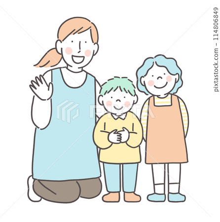 苗圃工作人員和兒童 苗圃工作人員和兒童 114806849