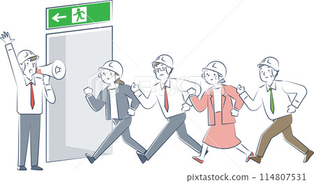 Evacuation training at work 114807531