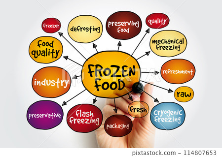 Frozen food mind map, concept for presentations and reports 114807653