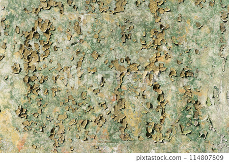 Peeling paint from a concrete wall 114807809