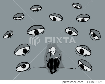 A man afraid of being looked at 114808175