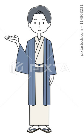 穿著和服的客棧少爺插畫 114808231