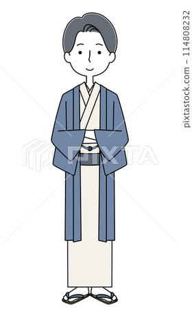 穿著和服的客棧少爺插畫 穿著和服的客棧少爺插畫 114808232