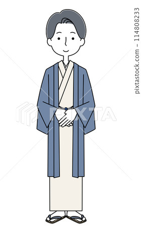 穿著和服的客棧少爺插畫 穿著和服的客棧少爺插畫 114808233