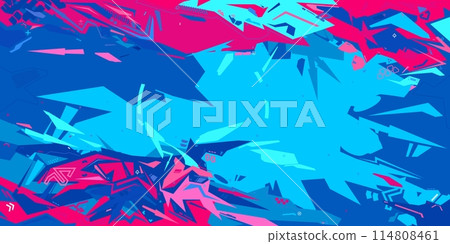 Trendy Cyber Abstract Urban Street Art Graffiti Style Vector Illustration Template Background 114808461