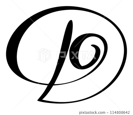Vector calligraphy hand drawn letter D logo. Script font. Handwritten brush style Vector calligraphy hand drawn letter D logo. Script font. Handwritten brush style 114808642