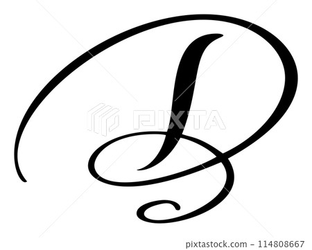 Vector calligraphy hand drawn letter D. Script font logo icon. Handwritten brush style Vector calligraphy hand drawn letter D. Script font logo icon. Handwritten brush style 114808667