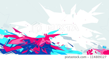 Trendy Cyber Abstract Urban Street Art Graffiti Style Vector Illustration Template Background Trendy Cyber Abstract Urban Street Art Graffiti Style Vector Illustration Template Background 114809127