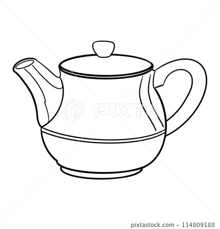 graphic illustration of a teapot on a white background graphic illustration of a teapot on a white background 114809188