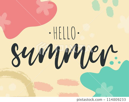 Hello summer horizontal poster vector graphics 114809233