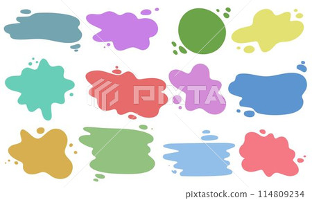 Spots of different paint colors and different shapes, set Spots of different paint colors and different shapes, set 114809234