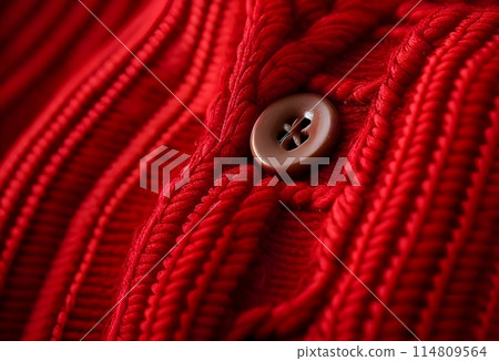 Burgundy red wool sweater texture close-up 114809564