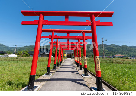<島根縣>粟津井野神社朱紅色鳥居及參道 <島根縣>粟津井野神社朱紅色鳥居及參道 114809884