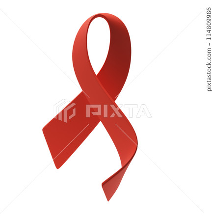 World AIDS Day on December 1. 3d red ribbon symbol. Aids Awareness icon design for poster, banner, t-shirt illustration 114809986