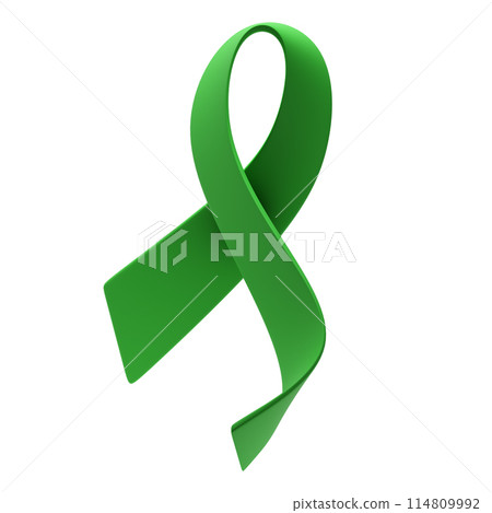Green ribbon liver cancer awareness symbol health care. Scoliosis awareness day. June 26. Annual health awareness concept for banner, poster, card and background design 114809992