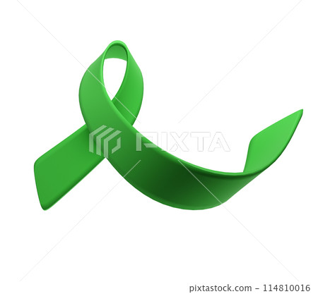 Green ribbon liver cancer awareness symbol. Scoliosis awareness day. June 26. Annual health awareness concept for banner, poster, card and background design 114810016