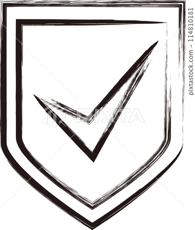 Brush-written business icon security 114810181