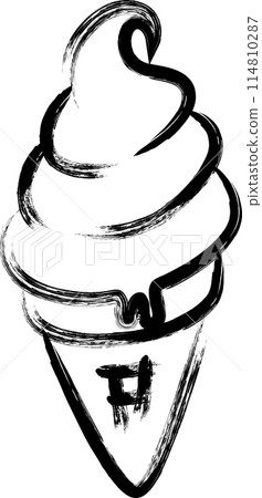 Food brush stroke icon Soft cream 114810287