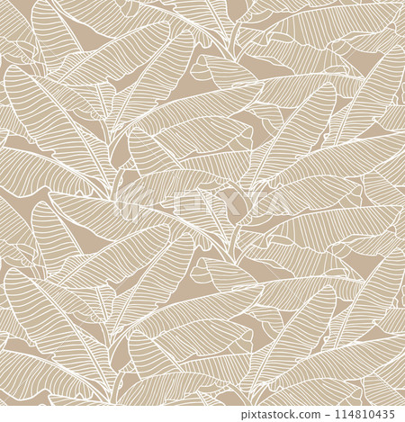 Tropical banana leaves seamless pattern, banana leaf vector background Tropical banana leaves seamless pattern, banana leaf vector background 114810435
