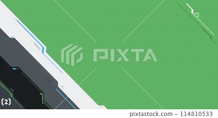 Green Trendy Carbon Abstract Mecha Metaverse Tech Futuristic Cyber Gaming Geometric Background Art 114810533