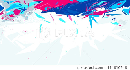 Cool Trendy Cyber Abstract Urban Street Art Graffiti Style Vector Illustration Template Background 114810548