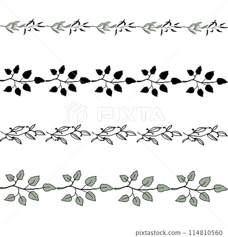 Leaves seamless floral pattern, hand drawn elements for design textile, wallpaper and craft 114810560