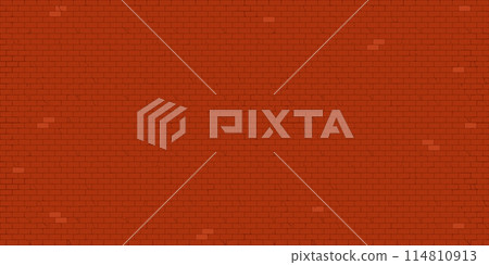 Red Trendy Urban Flat Simple Brick Wall Seamless Texture Decorative Background Vector Illustration 114810913