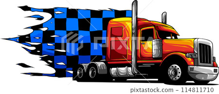 draw semi truck vehicle vector illustration design 114811710