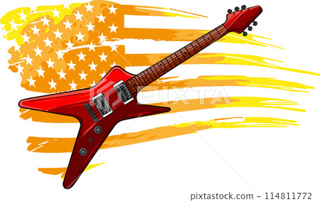 draw colorful Electric guitar vector illustration design draw colorful Electric guitar vector illustration design 114811772