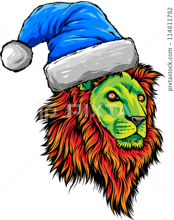Lion head colorful hand draw vector illustration Lion head colorful hand draw vector illustration 114811782