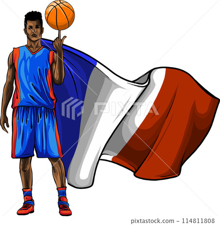 vector basketball player, ball on white background 114811808