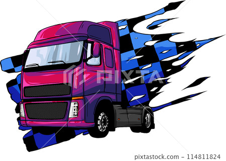 draw semi truck vehicle vector illustration design 114811824