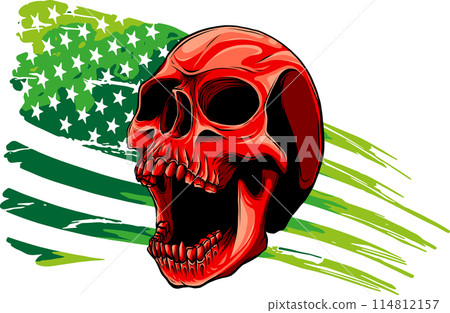 colored draw of human skull vector illustration design colored draw of human skull vector illustration design 114812157