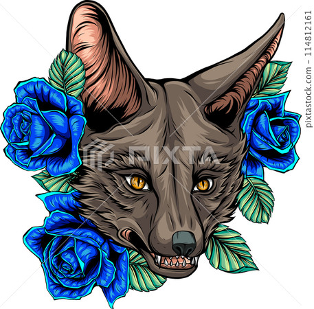 Fox head mascot vector illustration design art Fox head mascot vector illustration design art 114812161