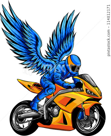 sportbike racer riding fast vector illustration design 114812171