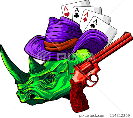 coloful head rhino. vector illustration design draw coloful head rhino. vector illustration design draw 114812209