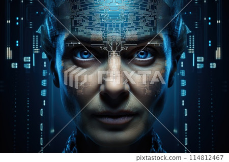 Artificial intelligence human face learning, generative ai 114812467