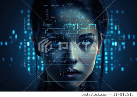 Artificial intelligence human face learning, generative ai Artificial intelligence human face learning, generative ai 114812513