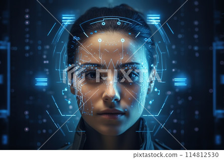 Artificial intelligence human face learning, generative ai 114812530