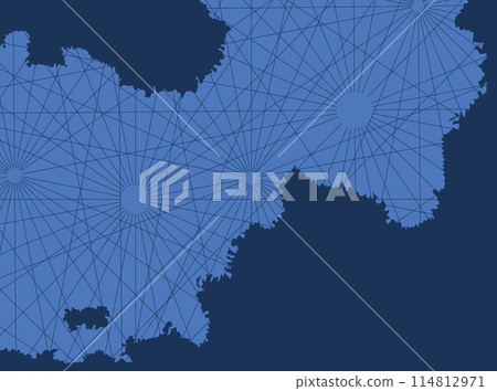 Portolan map, two continents and a sea Portolan map, two continents and a sea 114812971