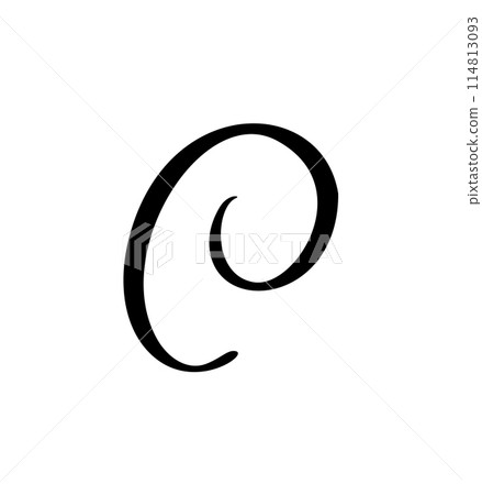 Vector calligraphy hand drawn letter C logo. Script font. Handwritten brush style 114813093