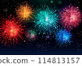 Colorful Fireworks Display Lighting Up the Night Sky During a Festive Celebration 114813157