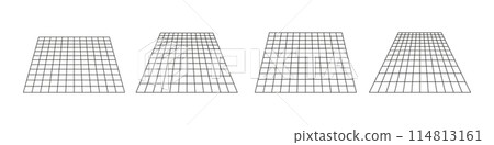 Grid pattern square lines perspective .Flat vector illustration isolated on white background. 114813161