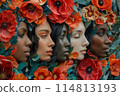 Ethereal Beauty Amidst A Blooming Floral Oasis Reflecting Diverse Elegance 114813193