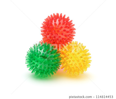 Toy animal balls isolated on white. Toy animal balls isolated on white. 114814453