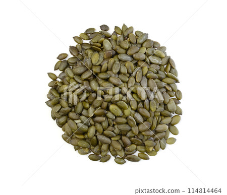 Pumpkin seeds isolated on white. Pumpkin seeds isolated on white. 114814464