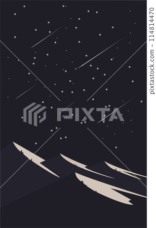 beautiful lake at night with full moon and starry sky mystic landscape vector illustration EPS10 beautiful lake at night with full moon and starry sky mystic landscape vector illustration EPS10 114814470