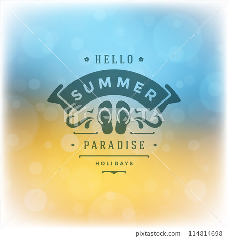 Summer holidays label or badge typography slogan design Summer holidays label or badge typography slogan design 114814698